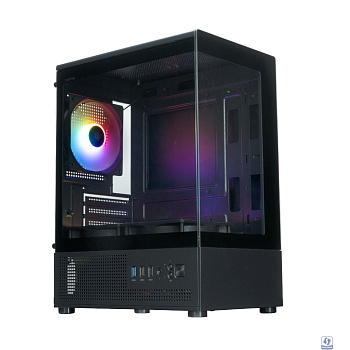 Корпус XASTRA Q300M 3FRGB Black mATX/Aquarium/Screewless/ 3x120mm FRGB FC fans/ Q300M-3FC12F