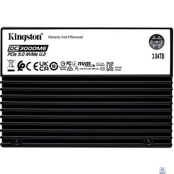 Твердотельный накопитель/ Kingston SSD DC3000ME 3840GB, U.2(2.5" 15mm), NVMe, PCIe Gen 5x4, 3D TLC, R/W 14000/5800MB/s, IOPs 2 700 000/300 000, TBW 7008, DWPD 1 (12 мес)