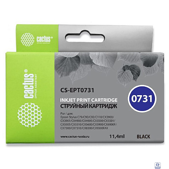 Cactus C13T10514A10/C13T07314A10/CS-EPT0731 Картридж  для Epson Stylus С79/ C110/ СХ3900/ CX4900/ CX5900/ CX7300/ CX8300/ CX9300, черный, 11.0 мл