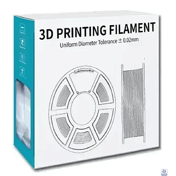 Филамент NVPRINT PLA Matte Grey для 3D печати диаметр 1.75мм  длина 330 метров  масса 1 кг