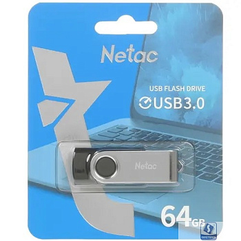 Netac USB Drive 64GB U505 USB3.0, ABS+Metal housing [NT03U505N-064G-30BK]