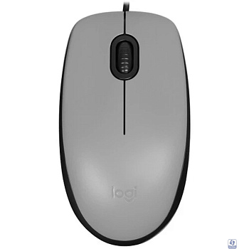 910-006760 Мышь Logitech M110 Silent Mid Grey [бесшумная, оптическая, 1000dpi, USB, 1.8м] 