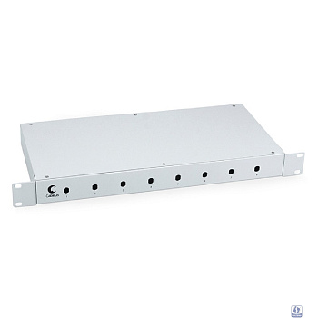 Cabeus FO-19-8ST Кросс бокс оптический 19" на 8 ST(FC) со сплайс пластиной и КДЗС (без пигтейлов и проходных адаптеров)