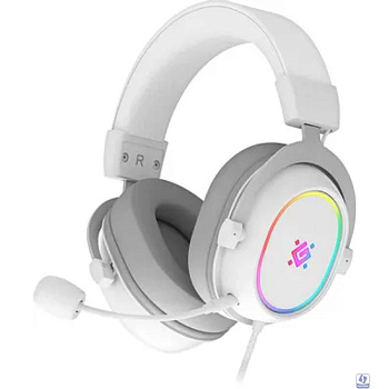 Defender Игровая гарнитура Halo белый, RGB, провод 2 м [62560]