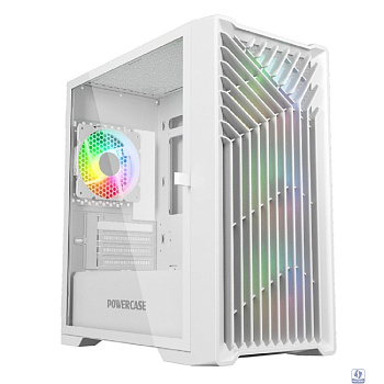 Powercase Mistral Micro X4W, Tempered Glass, 4х 120mm 5-color fan, белый, mATX  (CMMXW-L4)