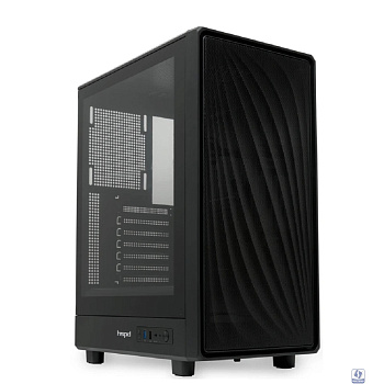 Case HSPD M510, Mesh Mid Tower, Black, TG, 0.5 SPCC, no fans ATX, mATX, mITX 180/280/160mm 1x2.5", 1x3.5", 7xPCI 1xUSB-A 3.0, 1xUSB-A 1.0 517x277x418mm