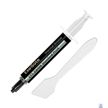Exegate EX296091RUS Термопаста ExeGate ETT-3WMK Standard PLUS (3,2 Вт/(м•К), 1.5г, шприц с лопаткой)
