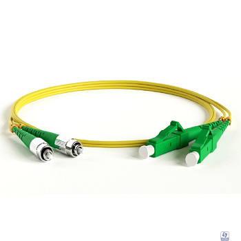 Hyperline FC-D2-9-FC/­AR-LC/­AR-H-2M-LSZH-YL (FC-9-FC-LC-APC-2M) Патч-корд волоконно-оптический (шнур) SM 9/­125 (OS2), FC/­APC-LC/­APC, duplex, LSZH, 2 м 