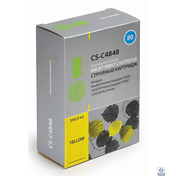 Картридж струйный Cactus CS-C4848 №80 желтый (400мл) для HP DJ 1050C/1055CM/1000