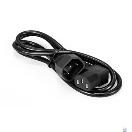 Exegate EX297744RUS Кабель питания Power EC-1P (C13 угловой->C14, VDE-250V-3*0.75mm2, медь, черный, 10A, 1м)