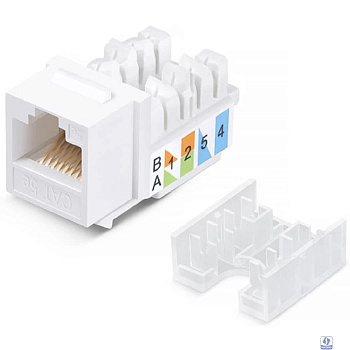 Exegate EX297339RUS Модуль-вставка Keystone Jack RJ-45 ExeGate KJ-8P8C-U-C5e-180SH-Dual (Кат.5e, неэкранированная, 180 градусов, со шторками, IDC Krone/110)