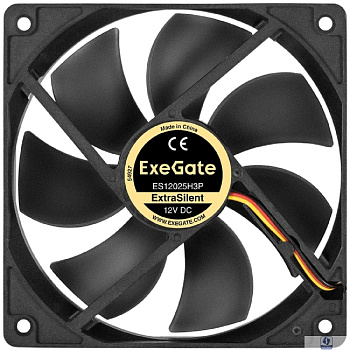 Exegate EX297056RUS Вентилятор 12В DC ExeGate ExtraSilent ES12025H3P (120x120x25 мм, Hydraulic bearing (гидродинамический), 3pin, 1450RPM, 24dBA)