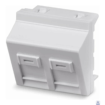 Cabeus FP-A-45-2M Вставка 45x45 (Mosaic) для 2 модулей формата Keystone Jack, угловая