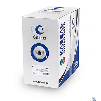 Cabeus UTP-4P-Cat.5e-SOLID-GY-LIGHT Кабель витая пара UTP (U/UTP), категория 5e, 4 пары 0,48мм (24 AWG), одножильный, PVC нг(А)-LS, серый (305 м) 
