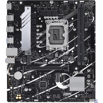 ASUS PRIME B760M-R D4 (Socket 1700, mATX, 2xDDR4(64GB), HDMI 2.1, 1xPCIe 4.0x16/2xPCIe 4.0 x1 , 1xLAN (2.5GbE), 4xSATA 6Gb/s, 2xM.2, 4xUSB 3.2, 4xUSB 2.0)