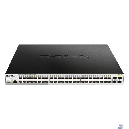 D-Link DGS-1210-52MP/ME/B2A PROJ Управляемый L2 коммутатор с 48 портами 10/100/1000Base-T и 4 портами 1000Base-X SFP (порты 1-8 PoE 802.3af/at, порты 9-48 PoE 802.3af, PoE-бюджет 370 Вт)