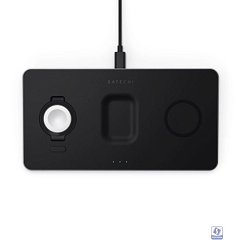 Satechi [ST-X3TWCPM] Беспроводное зарядное устройство Trio Wireless Charging Pad для телефона, часов и наушников. Цвет серый космос.
