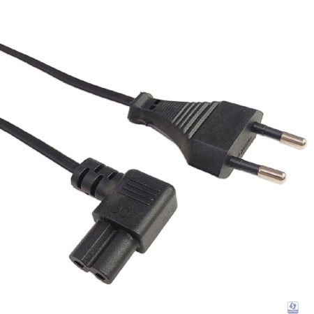 Кабель питания Filum FL-PC2.5-EU-C7A-3M CEE 7/16 - С7 угловая, 2х0.5, 220В, 2.5A, чёрный, 3м (1115459)