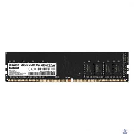Exegate EX283081RUS Модуль памяти ExeGate Value DIMM DDR4 4GB <PC4-21300> 2666MHz