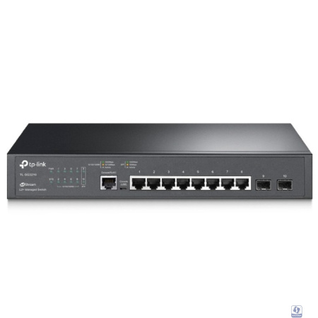 TP-Link SG3210 Управляемый коммутатор JetStream уровня 2+ с 8 гигабитными портами RJ45 и 2 портами SFP
