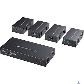 ORIENT HSP0104VE, HDMI Splitter/Extender (Tx+4xRx), активный удлинитель на 4 устройства до 50 м по кабелю витая пара Cat5e/6, 1 вход/4 выхода RJ45, HDMI 1.4а, 1080p@60Hz, HDCP (33171)