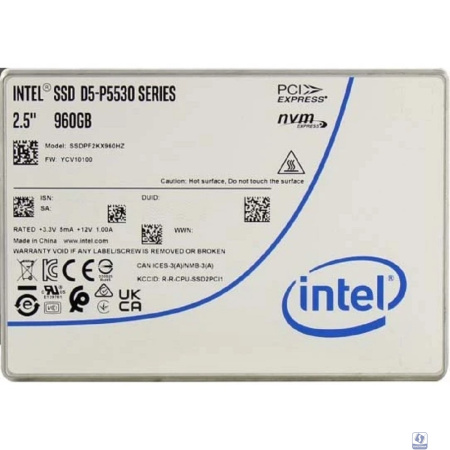 Intel SSD D5-P5530 Series, 960GB, U.2(2.5" 15mm), NVMe, PCIe 4.0 x4, TLC, SSDPF2KX960HZN1