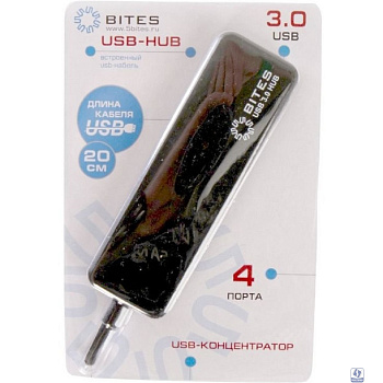 5bites HB34-310BK Концентратор 4*USB3.0 / USB PLUG / BLACK