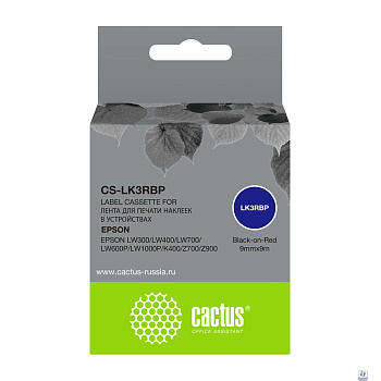 Картридж ленточный Cactus CS-LK3RBP черный для Epson LW300/LW400/LW700/LW600P/LW1000P