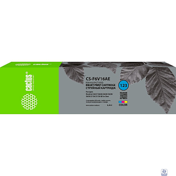 Картридж струйный Cactus CS-F6V16AE №123 многоцветный (4мл) для HP HP DeskJet 2130