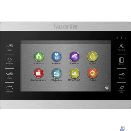 Falcon Eye FE-70 ATLAS HD (Black) HD Видеодомофон: дисплей 7" TFT;  сенсорные кнопки; подключение до 2-х вызывных панелей и до 2-х видеокамер; адресный интерком; графическое меню; запись фото и видео