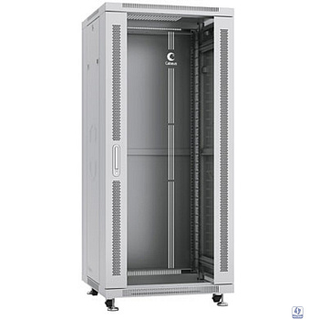 Cabeus SH-05C-27U60/80 Шкаф монтажный телекоммуникационный 19" напольный для распределительного и серверного оборудования 27U 600x800x1388mm (ШхГхВ) передняя стеклянная и задняя сплошная металлическая