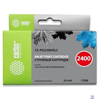CACTUS PGI-2400XL C Картридж струйный для Canon MB2050/MB2350/MB2040/MB2340, голубой (20.4мл)