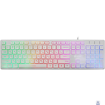 Клавиатура Oklick 550ML белый USB slim Multimedia LED [1061618]