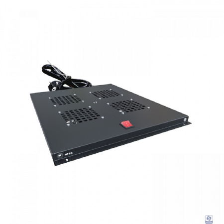 NTSS Модуль вентиляторный NTSS потолочный для шкафов серии R глубиной 800мм на 4 элемента потолочный без термостата, черный RAL 9005 NTSS-FAN4/800-BL