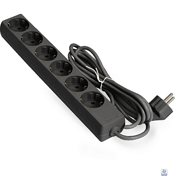 Exegate EX285831RUS Удлинитель ExeGate ECE-6-3B (6 евророзетки с заземлением, 3м, черный)