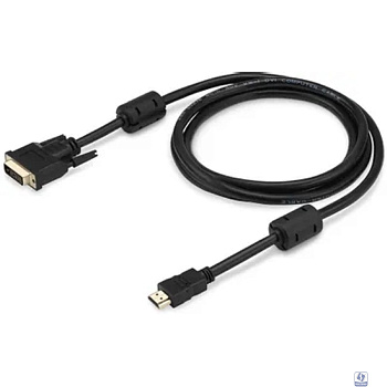 Кабель интерфейсный HDMI-DVI Buro HDMI-19M-DVI-D-1.8M 1.8м, феррит.кольца, черный