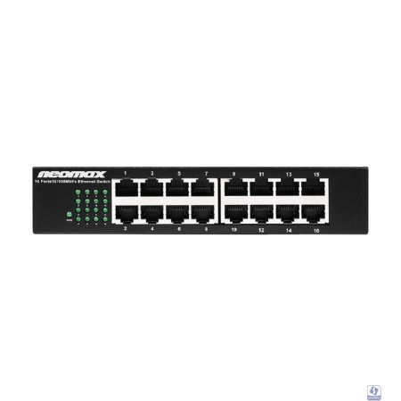 NEOMAX неуправляемый коммутатор NMS-116P-100-S, 16 портов 100 Mbps, металл desktop