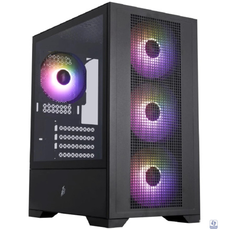 1STPLAYER Go2 ARGB Black / mATX / 4x120mm ARGB fans / Go2-BK-4F7