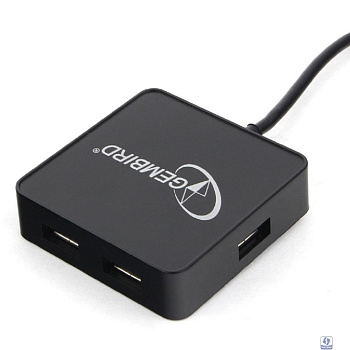 Gembird Разветвитель USB3.1 4xUSB, с доп.питанием (порт Type-C), кабель Type-C 19см, черный, коробка (UHB-C424)