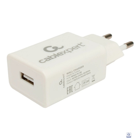 Cablexpert зарядное устройство, 10.5Вт, 2.1А, 1xUSB, белый, пакет (серия 25/68) (MP3A-PC-68) 23604