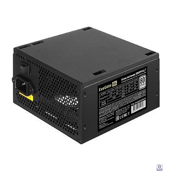 Exegate EX282040RUS Блок питания 500W Exegate 500PPH-LT, 80+,RTL ATX, black, APFC, 12cm, 24p, (4+4)p, 5*SATA, 3*IDE