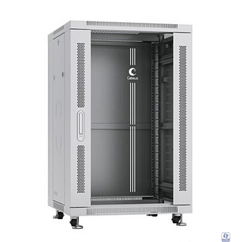 Cabeus SH-05C-18U60/80 Шкаф монтажный телекоммуникационный 19" напольный для распределительного и серверного оборудования 18U 600x800x988mm (ШхГхВ) передняя стеклянная и задняя сплошная металлическая 