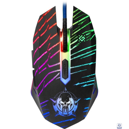 Проводная игровая мышь Defender Dark Agent GM-590L 6 кнопок,12800dpi [52590]