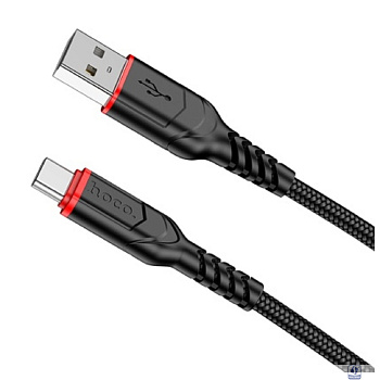 HOCO X59/ USB кабель Type-C/ 2m/ 3A/ Нейлон/ Black