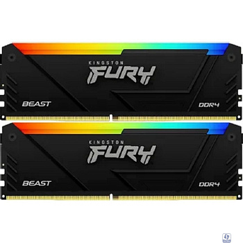 Kingston DDR4 DIMM 2x16GB 3200MHz  KF432C16BB2AK2/32 Fury Beast RGB RTL Gaming PC4-25600 CL16 288-pin 1.35В kit single rank с радиатором Ret