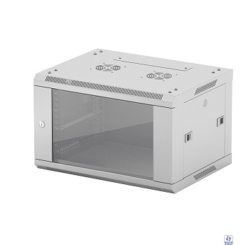 NEOMAX Шкаф телекоммуникационный настенный 6U (600х350), стеклянная дверь, замок (3шт) на ключе, разборный, цвет серый (1 коробка)[NCB-WM6U-6035GK3-100-GY