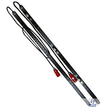 Блок розеток LANMASTER вертикальный 3-фазный, 6xC19 + 36xC13, 380V, 16A, шнур 2 метра, вилка IEC309 (TWT-PDV3-6x36-16A)