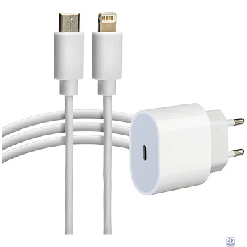 Rexant (16-0234-4) Сетевое зарядное устройство USB-C, 20Вт в комплекте с кабелем USB-C – Lightning 