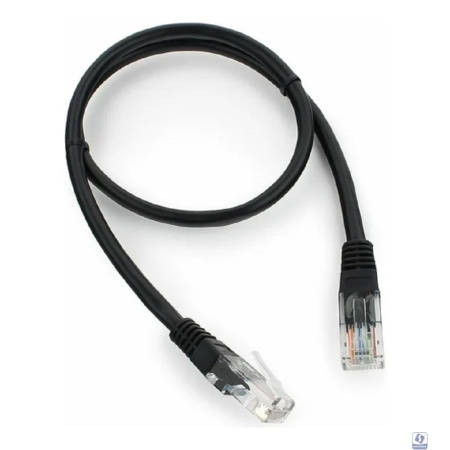 Cablexpert PP12-0.5M/BK Патч-корд UTP кат. 5e, 0.5м, литой, многожильный, чёрный (PP12-0.5M/BK)