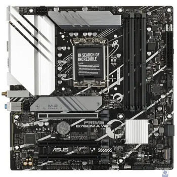 ASUS PRIME B760M-A WIFI (Socket 1700, mATX, 4xDDR5(128GB), 2xHDMI 2.1/DP, 3xPCIe 4.0x16, 1xLAN (2.5GbE), Wi-Fi, BT, 4xSATA 6Gb/s, 2xM.2, 2xUSB 3.2, 4xUSB 2.0, 1xPS/2)(90MB1EL0-M1EAY0)